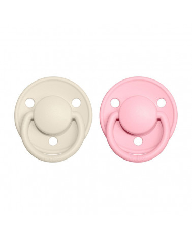BIBS De Lux cumlíky z prírodného kaučuku - 2ks - veľkosť 1 - Ivory/Baby pink