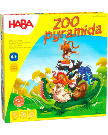 Haba Spoločenská hra pre deti na rozvoj motoriky ZOO pyramida SK CZ verzia