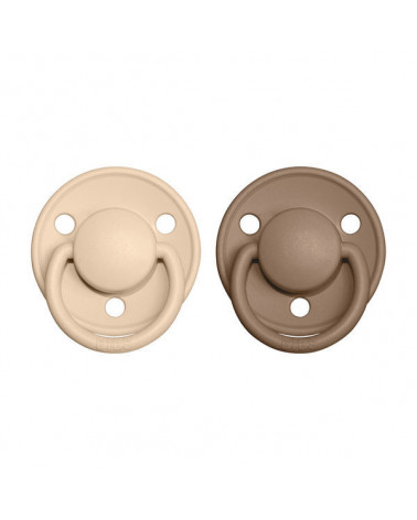 BIBS De Lux cumlíky z prírodného kaučuku - 2ks - veľkosť 2 - vanilla/dark oak