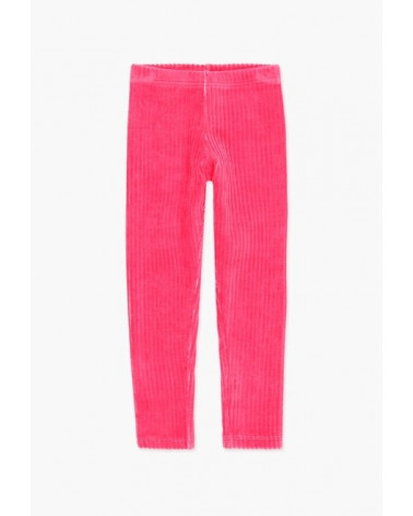 Ružové vrúbkované zateplené legíny BOBOLI 140 cm