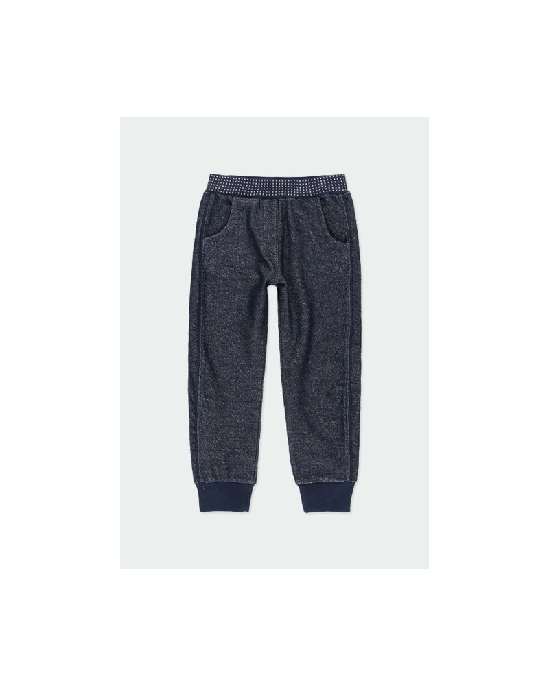 Tmavomodré nohavice so striebornou niťou BOBOLI 140 cm