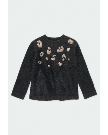 Tmavošedý pletený sveter BOBOLI 140 cm