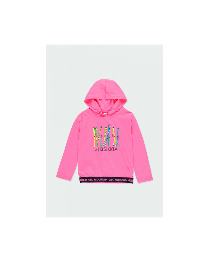 Ružové tričko s kapucňou BOBOLI 128 cm