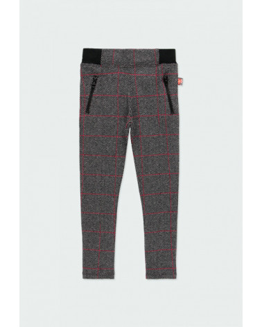 Sivé kárované úpletové nohavice BOBOLI 140 cm