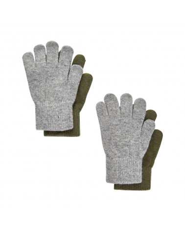 Dvojbalenie vlnené rukavice zeleno-sivé CeLaVi 7-12R