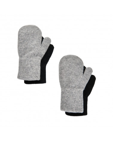 2-pack sivo-čierne vlnené rukavice pre malé deti Grey CeLaVi 3-6R