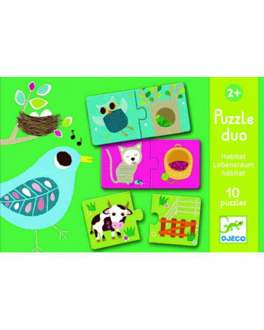 Puzzle duo Kde žijú zvieratká Djeco