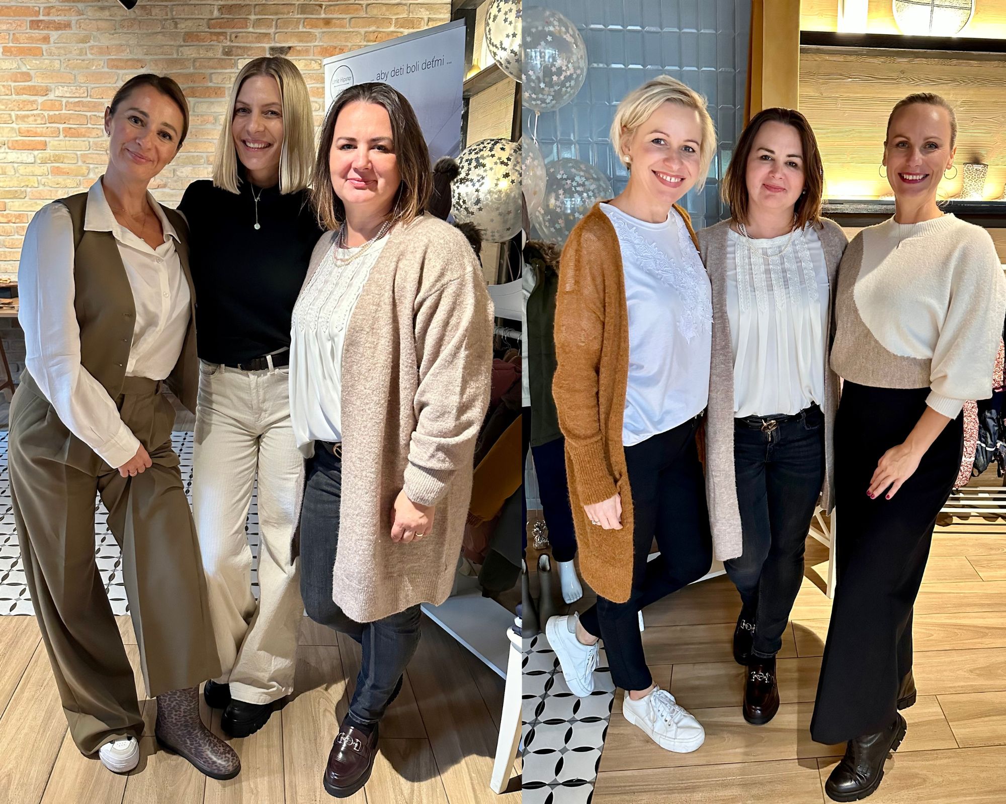 Snažíme sa nezabudnúť zvečniť pár spoločných momentov. Zľava Janka, Deniska, Ivetka a čast Little Hipster tímu Janka, Ivet a Zuzka.